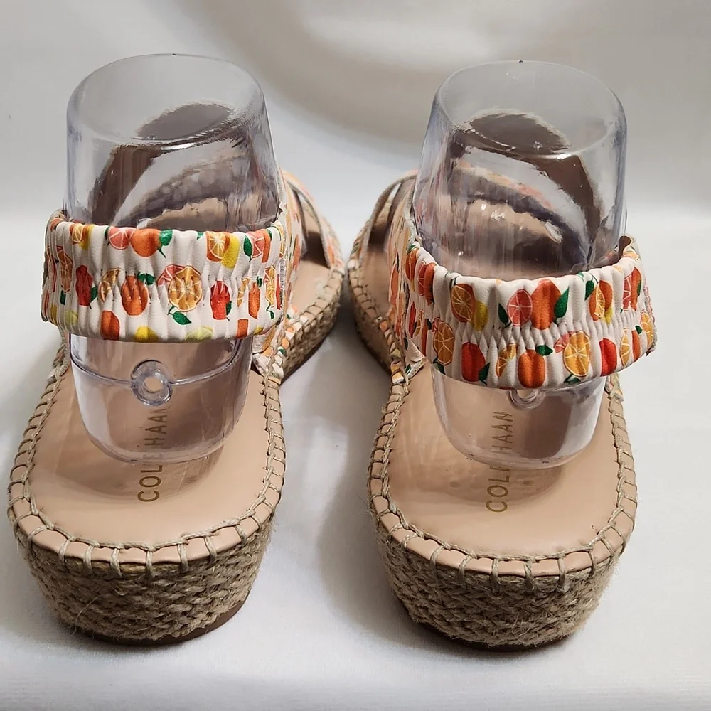 Cole Haan Grandseries Leather Citrus Wedge Espadrille Sandals (W Sizes 7)